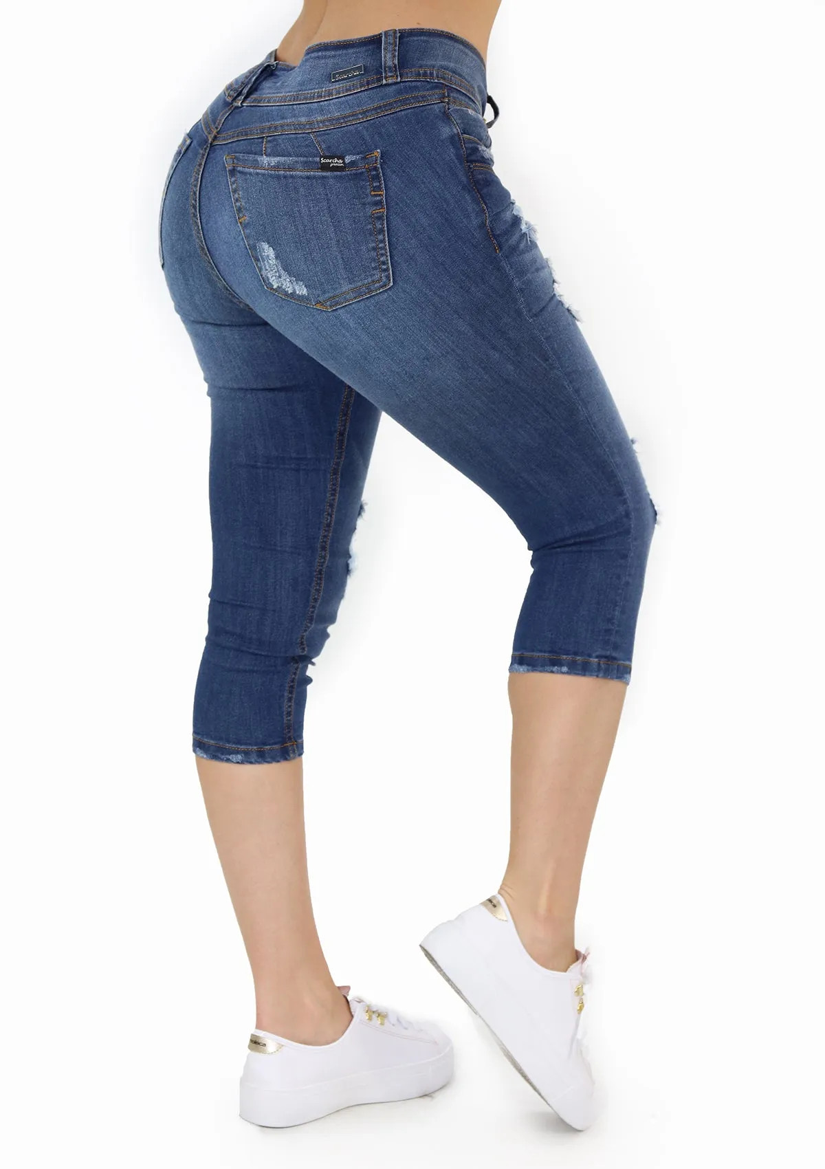 1706 Destroyed Capri Jean Women by Scarcha