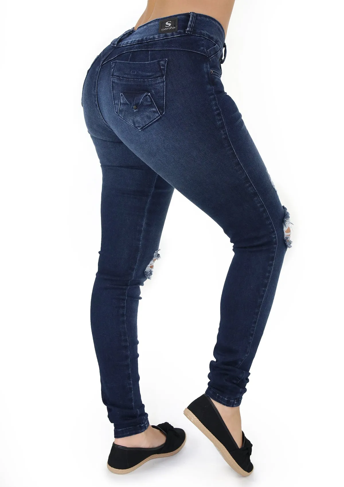 1716L Destroyed Skinny Jean Woman (Long) by Scarcha