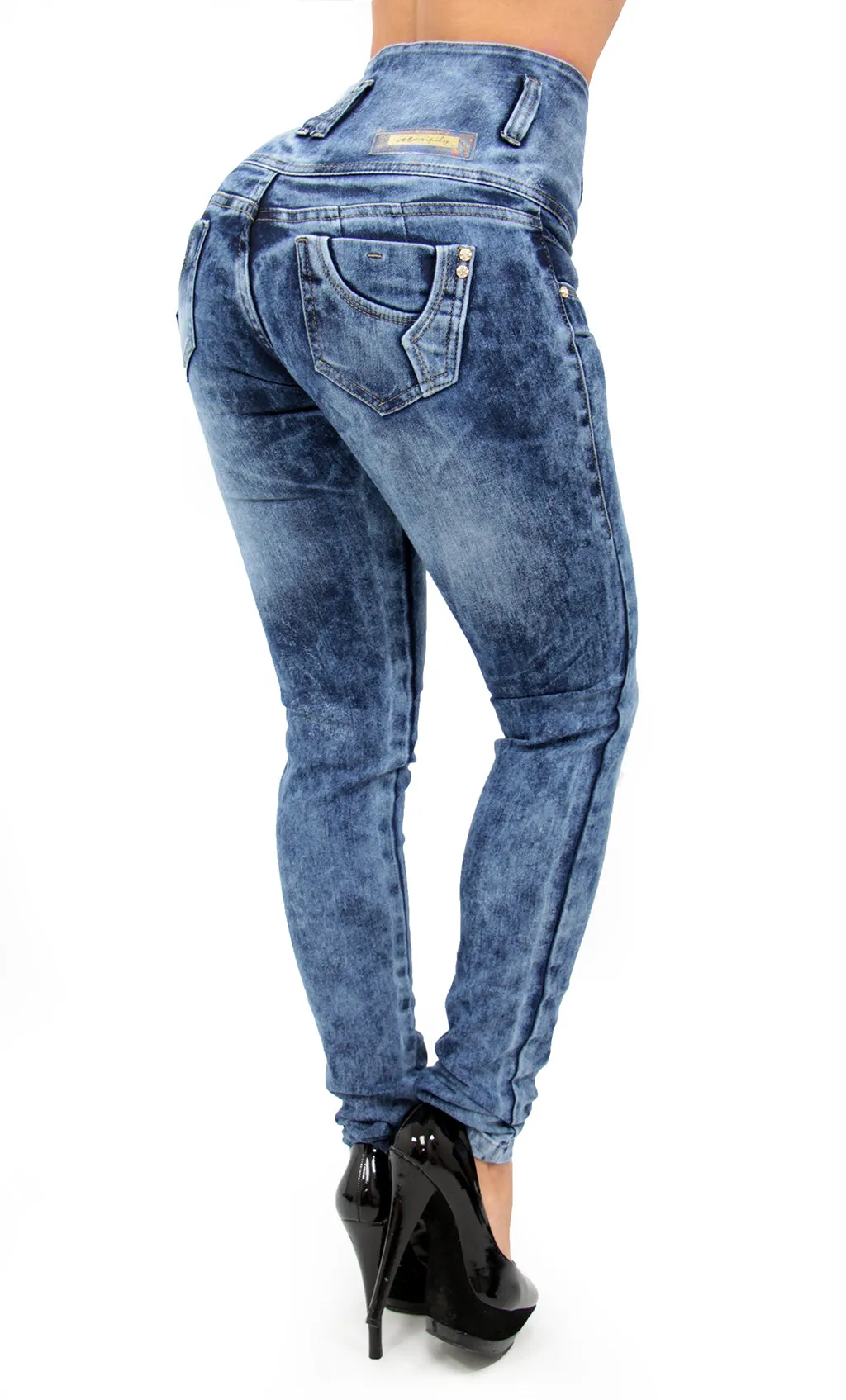 17485 Acid Wash High Waisted Maripily Skinny Jean