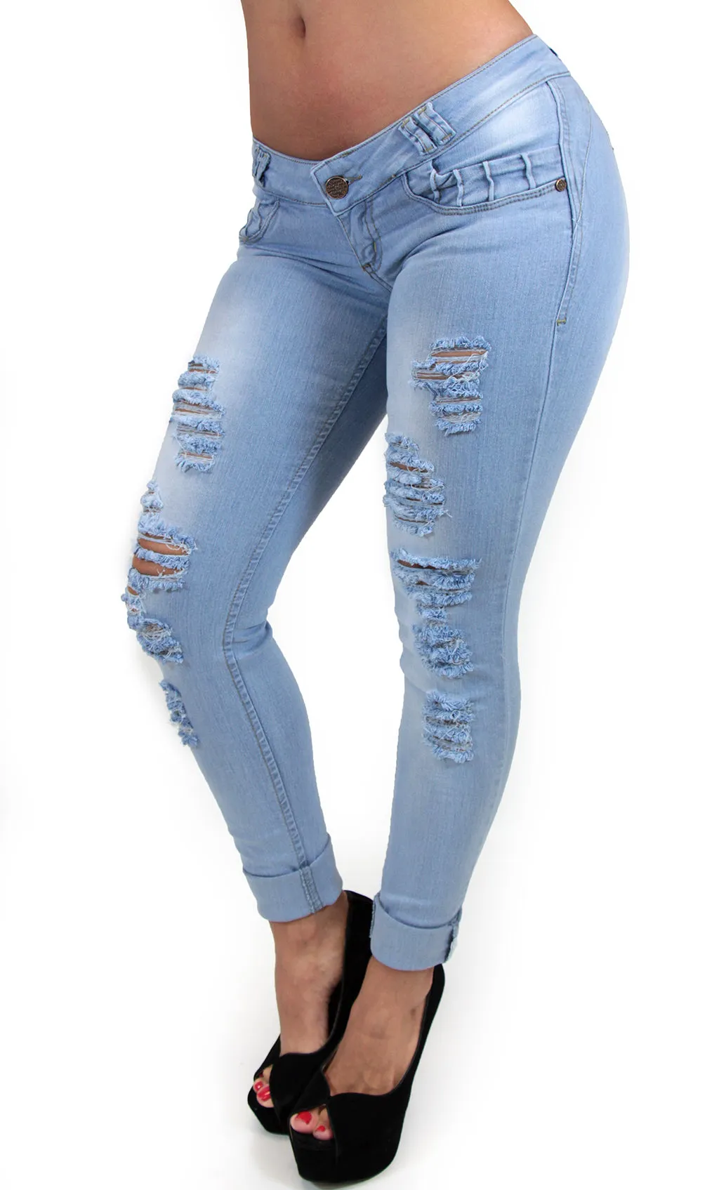 17539 Distressed Low Rise Maripily Skinny Jean