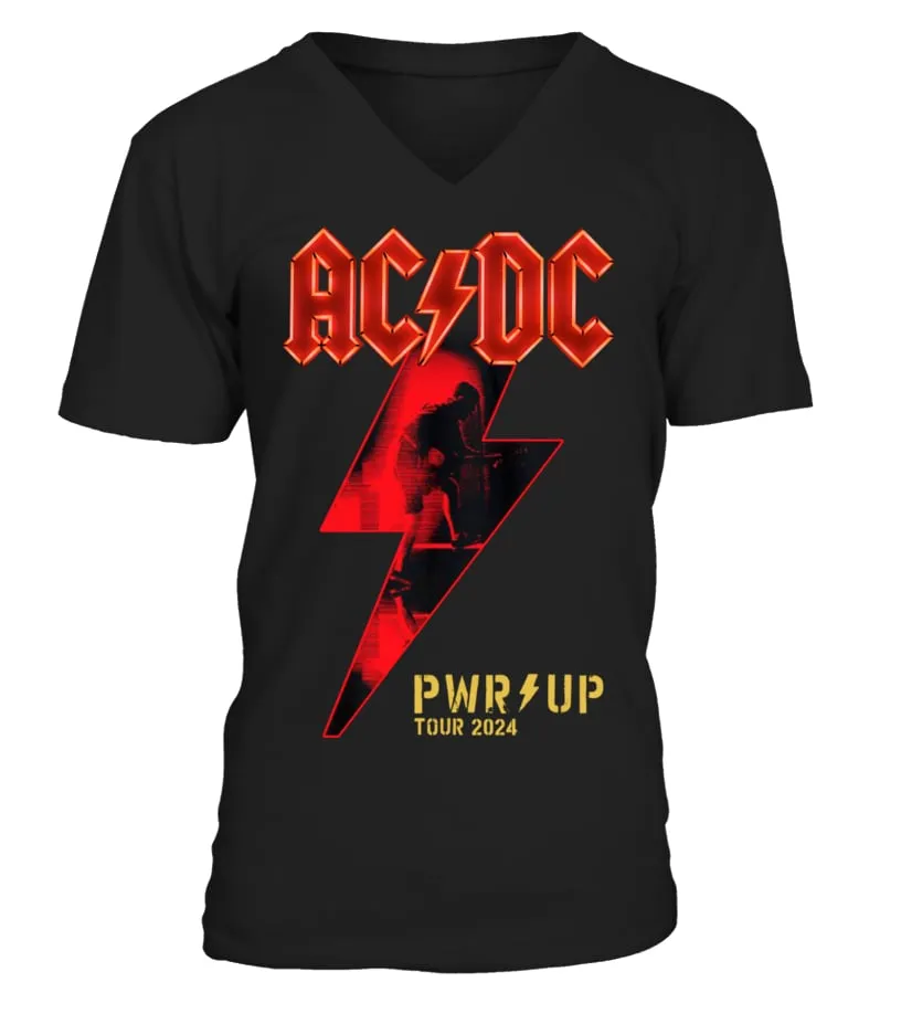 2 SIDE  AC/DC  "POWER UP"TOUR 2024 CAMISETA CUELLO EN V UNISEX