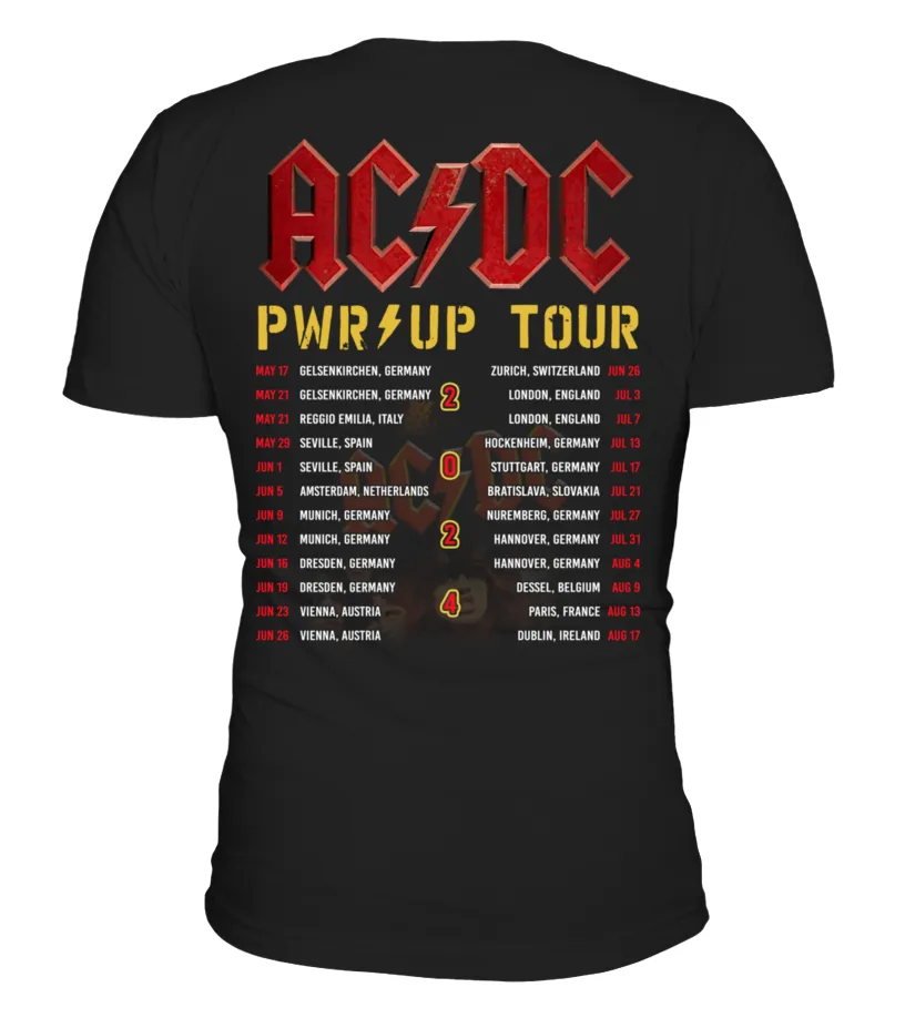2 SIDE  AC/DC  "POWER UP"TOUR 2024 CAMISETA CUELLO EN V UNISEX