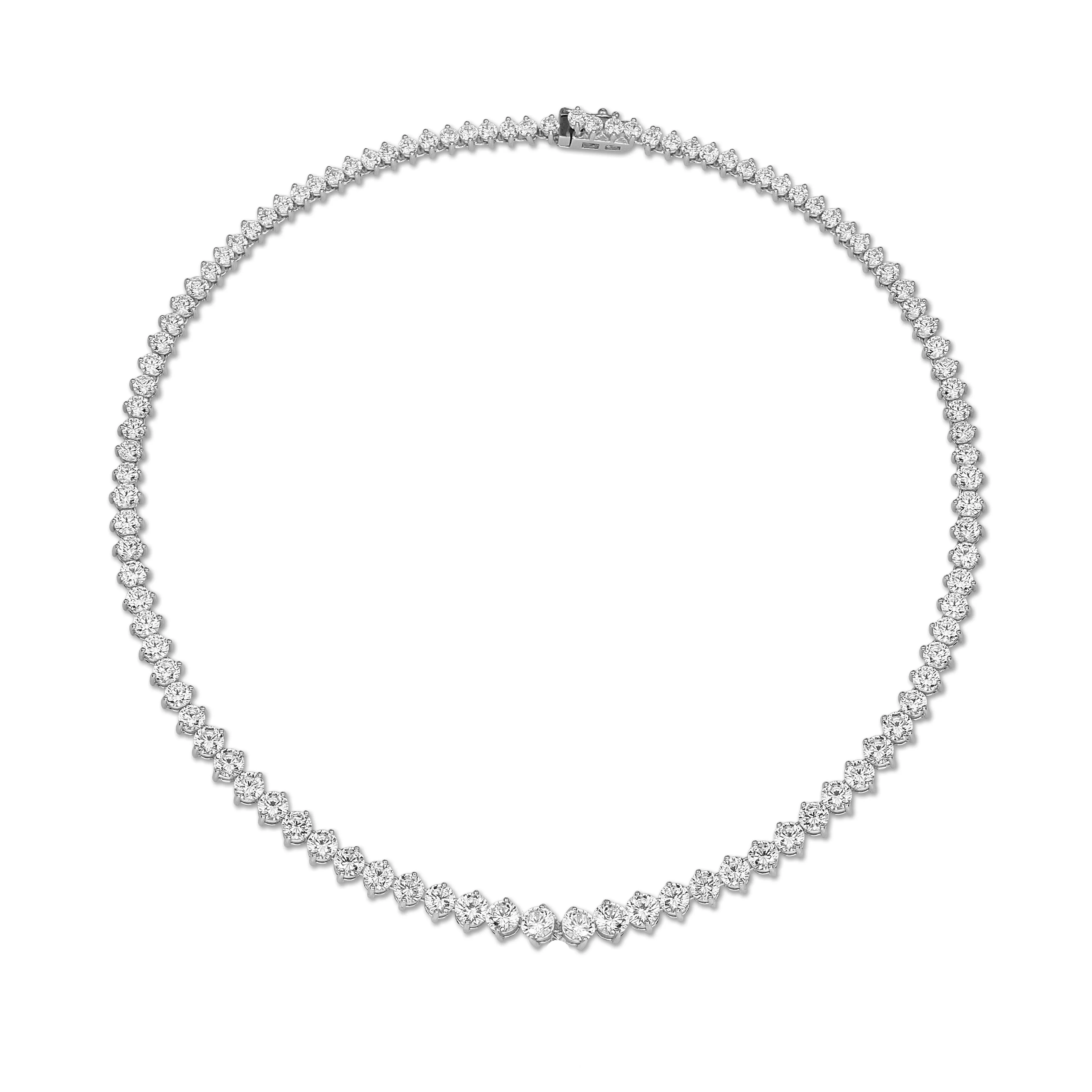 20.10 quilates gargantilla degradé de diamantes en oro blanco 