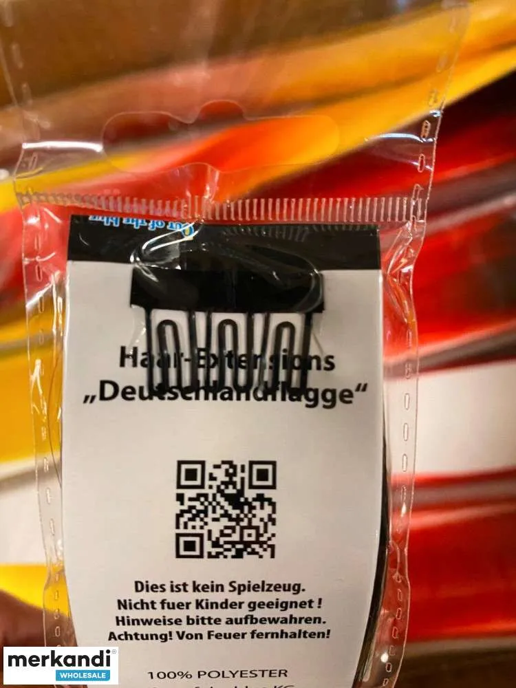 279 PIEZAS FUERA DE LA BANDERA DE ALEMANIA NEGRAROJAAMARILLA DE EXTENSIONES DE CABELLO AZULES, PALETAS DE STOCK RESTANTES AL P