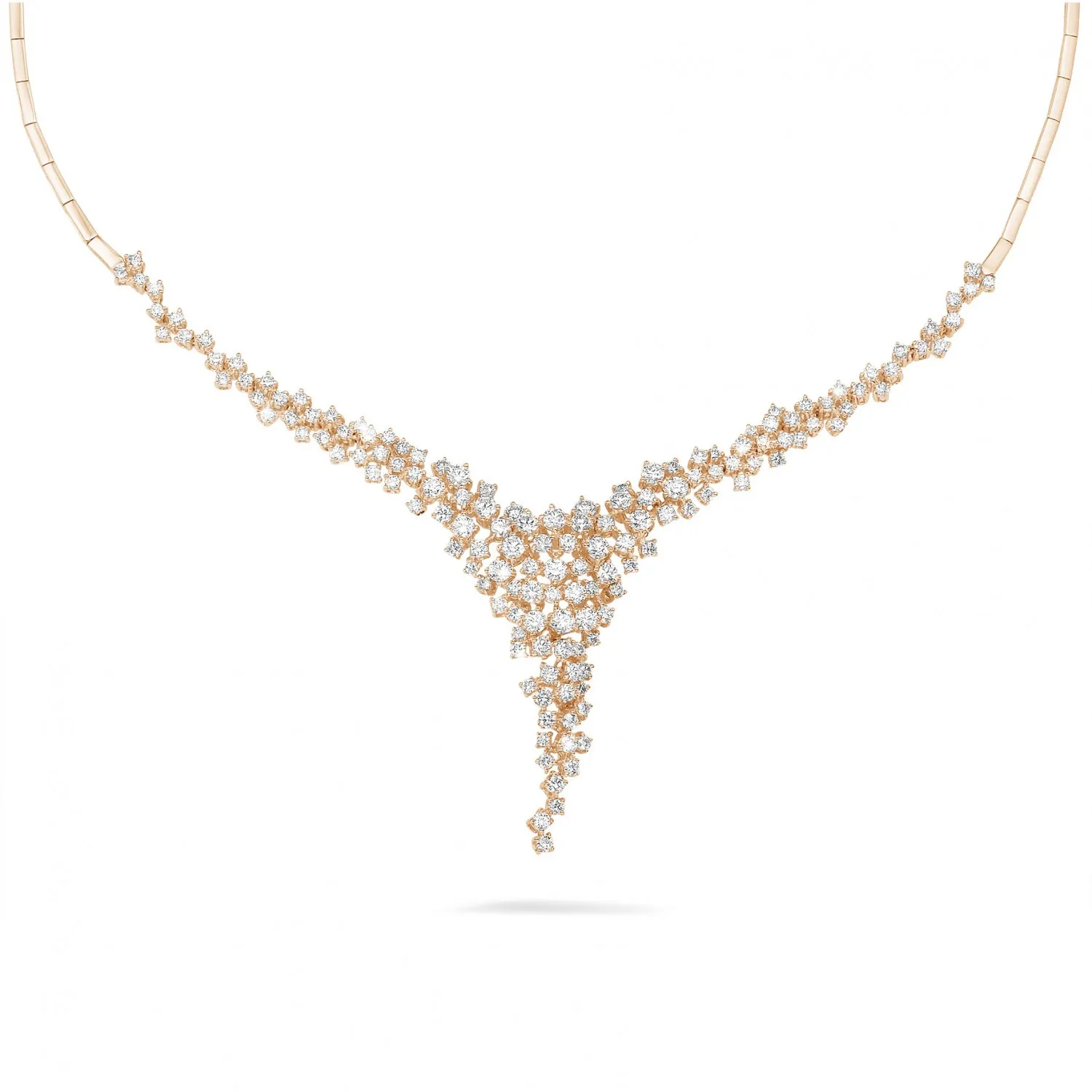 5.90 quilates gargantilla de diamantes en oro rojo 