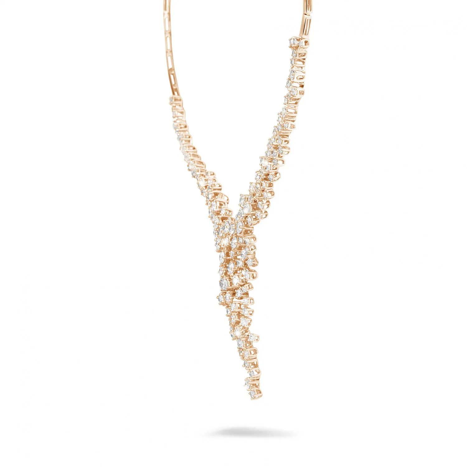 5.90 quilates gargantilla de diamantes en oro rojo 