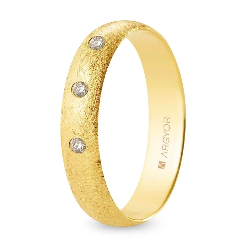 Alianza "Argyor" Diamantes/Hielo Oro 18k 4.5mm (A45CH3D)