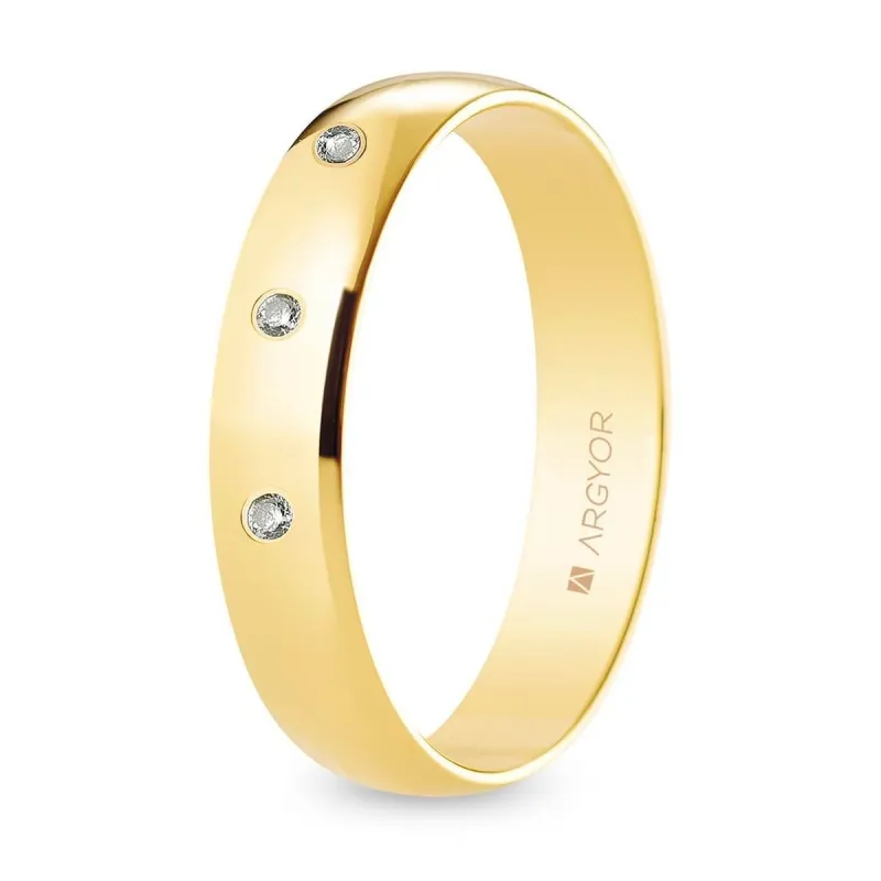 Alianza "Argyor" Diamantes/Pulida Oro 18k 4mm (A40RP3D)