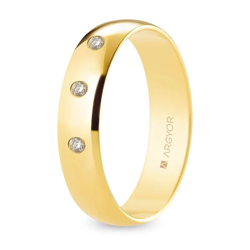 Alianza "Argyor" Diamantes/Pulida Oro 18k 5mm (A50RP3D)