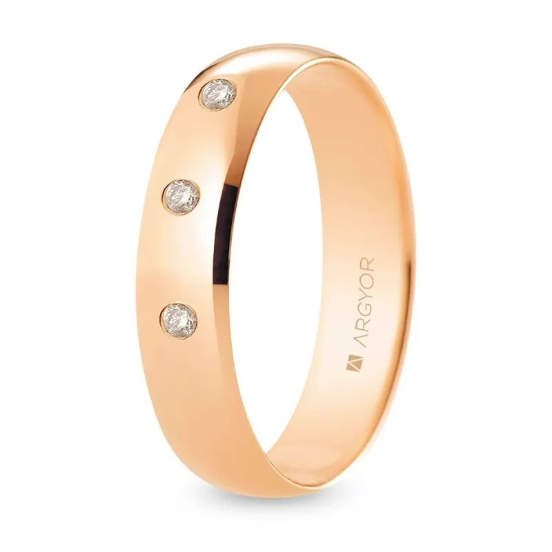 Alianza "Argyor" Diamantes/Pulida Oro 18k 5mm (R50CP3D)