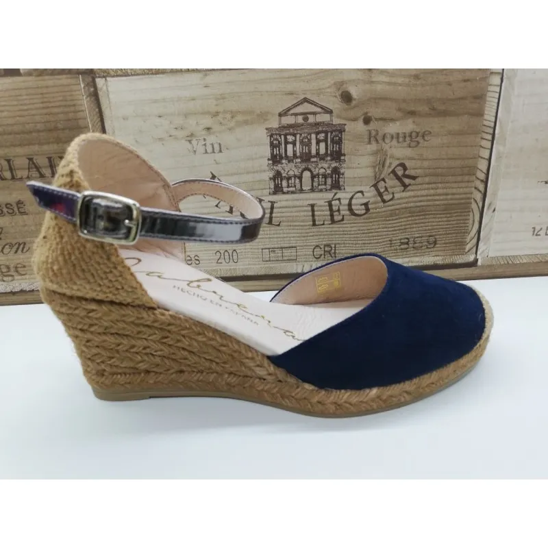 Alpargata  Cuña Suede Marino CABRERA 7805