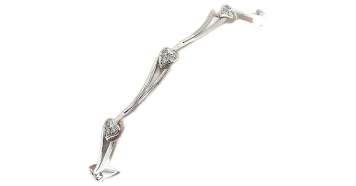 & Other Stories 14Pulsera de corazón de diamantes de oro k en excelentes condiciones Plata 