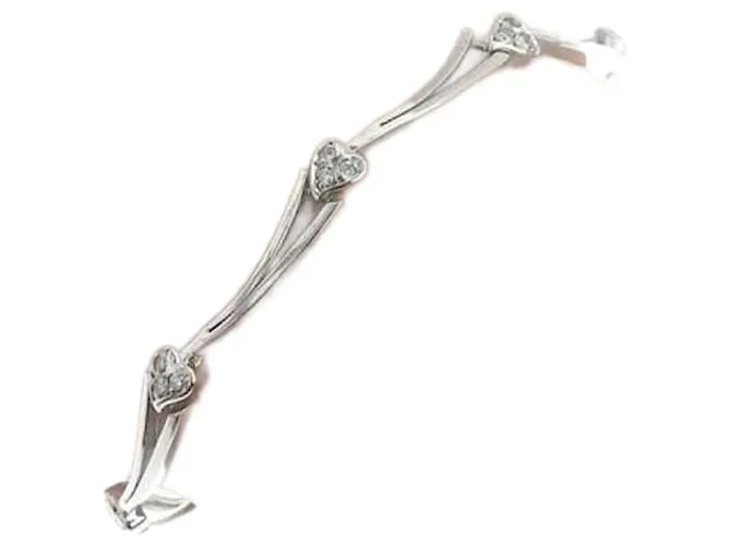 & Other Stories 14Pulsera de corazón de diamantes de oro k en excelentes condiciones Plata 