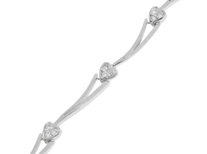 & Other Stories 14Pulsera de corazón de diamantes de oro k en excelentes condiciones Plata 