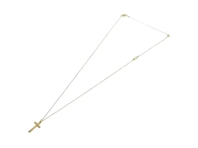 & Other Stories 18Collar con colgante de cruz de diamantes K en excelentes condiciones Dorado 