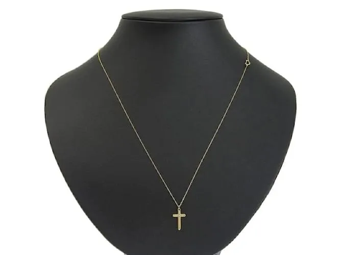 & Other Stories 18Collar con colgante de cruz de diamantes K en excelentes condiciones Dorado 