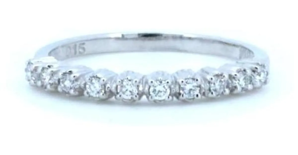 & Other Stories Anillo de diamantes AHKAH de media eternidad de segunda mano 0.15ct K18WG tamaño 8 en excelente estado Blanc