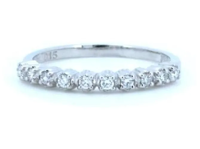 & Other Stories Anillo de diamantes AHKAH de media eternidad de segunda mano 0.15ct K18WG tamaño 8 en excelente estado Blanc