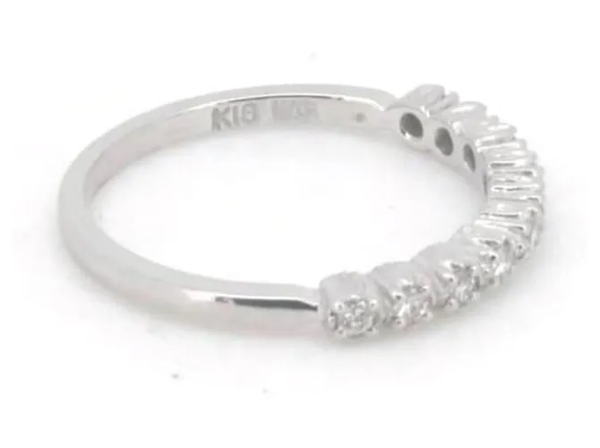& Other Stories Anillo de diamantes AHKAH de media eternidad de segunda mano 0.15ct K18WG tamaño 8 en excelente estado Blanc