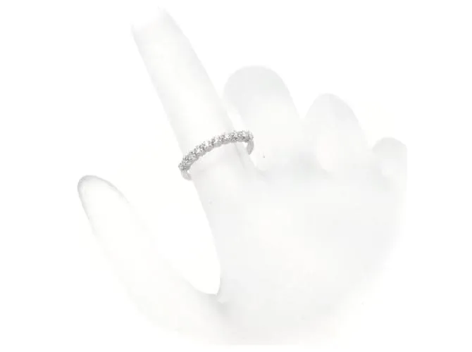 & Other Stories Anillo de diamantes AHKAH de media eternidad de segunda mano 0.15ct K18WG tamaño 8 en excelente estado Blanc