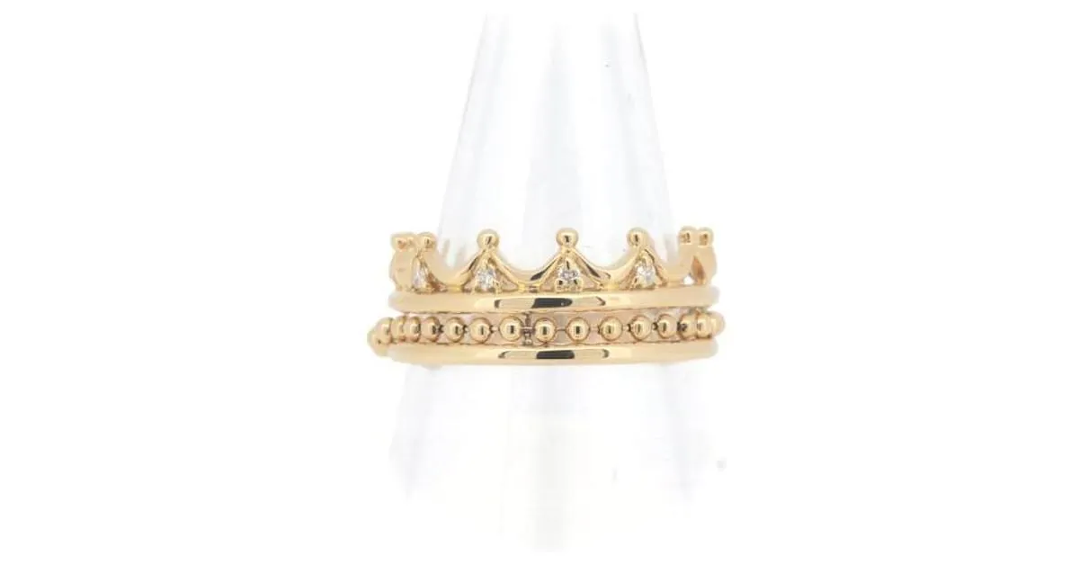 & Other Stories Anillo de motivo de corona de diamantes en oro amarillo K18YG 13.5 en excelente estado Dorado 