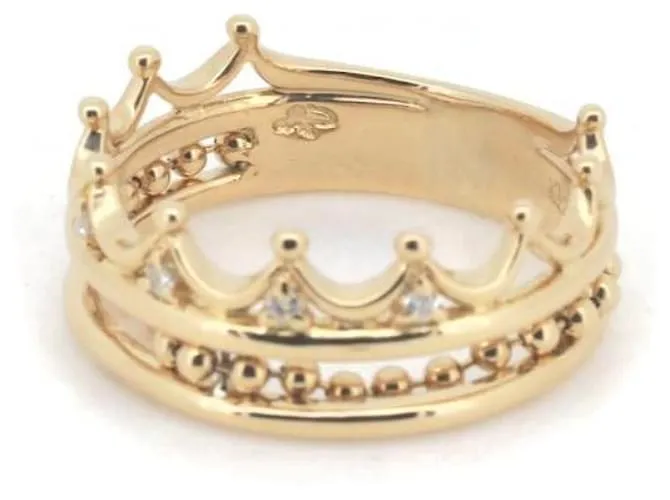 & Other Stories Anillo de motivo de corona de diamantes en oro amarillo K18YG 13.5 en excelente estado Dorado 