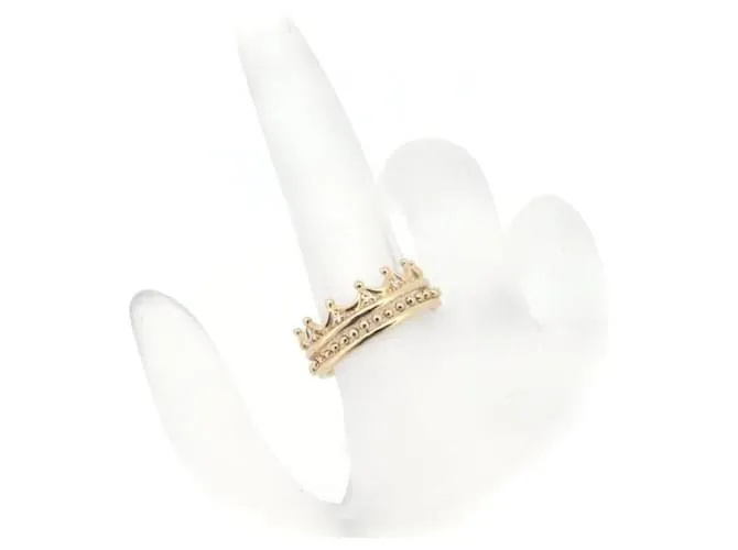 & Other Stories Anillo de motivo de corona de diamantes en oro amarillo K18YG 13.5 en excelente estado Dorado 