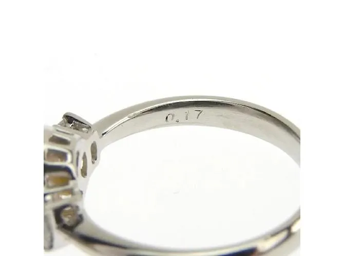 & Other Stories Anillo de perlas de diamantes de platino en excelentes condiciones Plata 