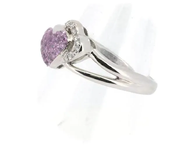 & Other Stories K18Tamaño del anillo de diamantes y zafiro rosa WG 19 En GRAN estado 