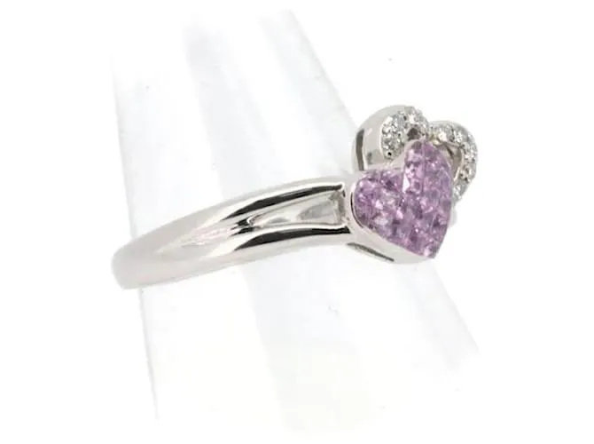 & Other Stories K18Tamaño del anillo de diamantes y zafiro rosa WG 19 En GRAN estado 