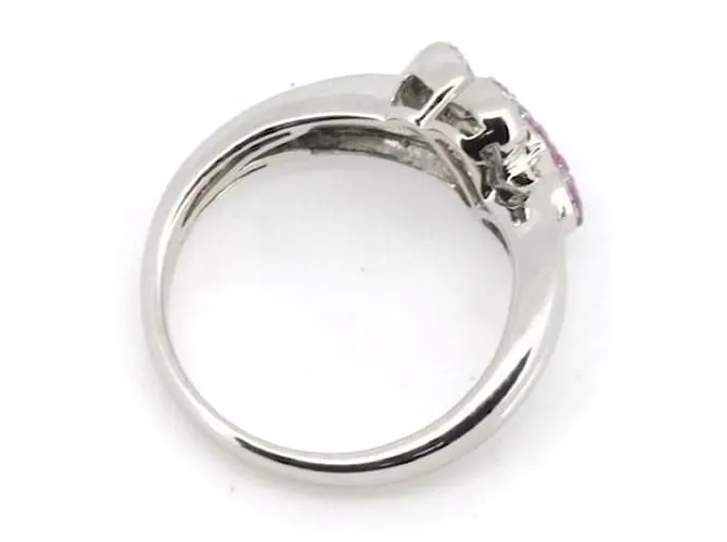 & Other Stories K18Tamaño del anillo de diamantes y zafiro rosa WG 19 En GRAN estado 