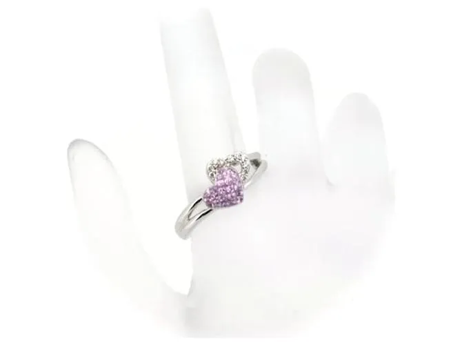 & Other Stories K18Tamaño del anillo de diamantes y zafiro rosa WG 19 En GRAN estado 