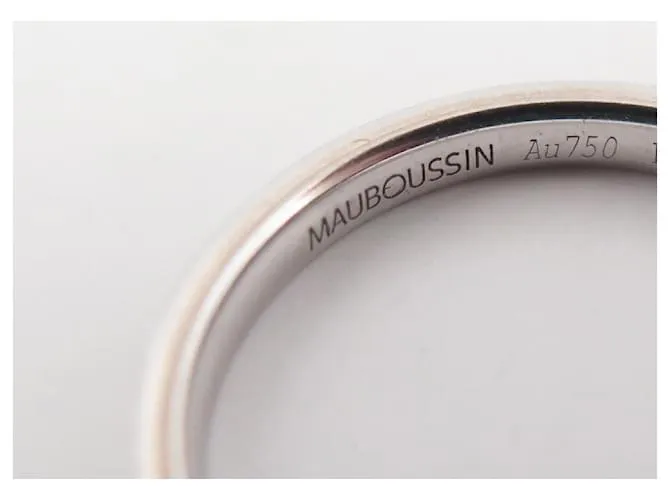 ANILLO ALIANZA MAUBOUSSIN PORQUE TE ADORO 54 de oro 18k diamantes 0.2ct Plata 