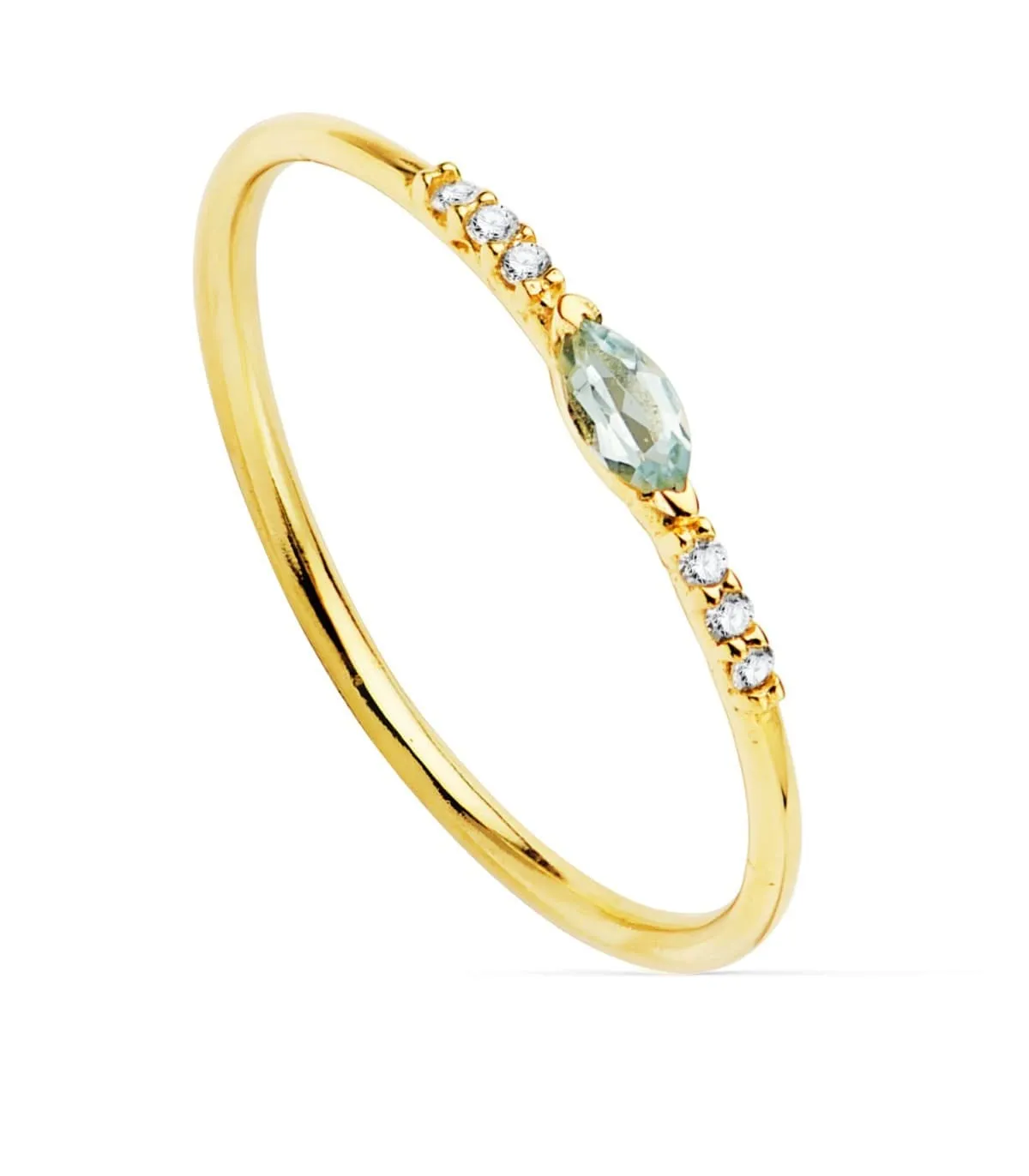 Anillo Bergman Oro 18K Diamantes 0.030 Qts. Topacio
