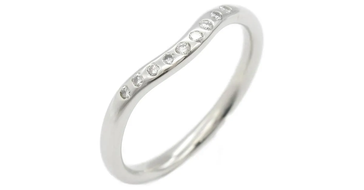 Anillo de metal de platino curvado con diamantes Tiffany & Co Plata Metálico 
