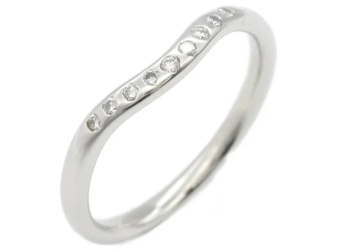 Anillo de metal de platino curvado con diamantes Tiffany & Co Plata Metálico 