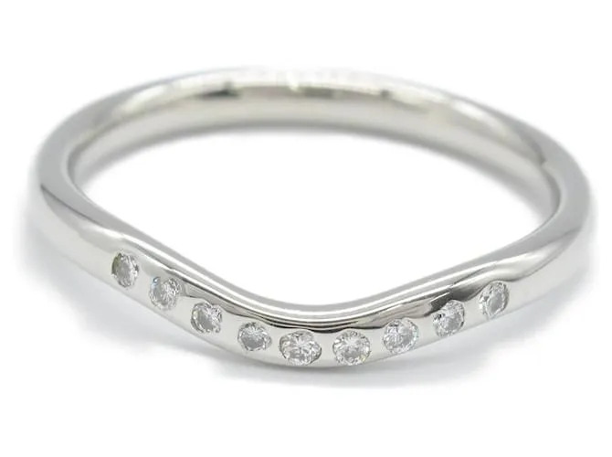 Anillo de metal de platino curvado con diamantes Tiffany & Co Plata Metálico 