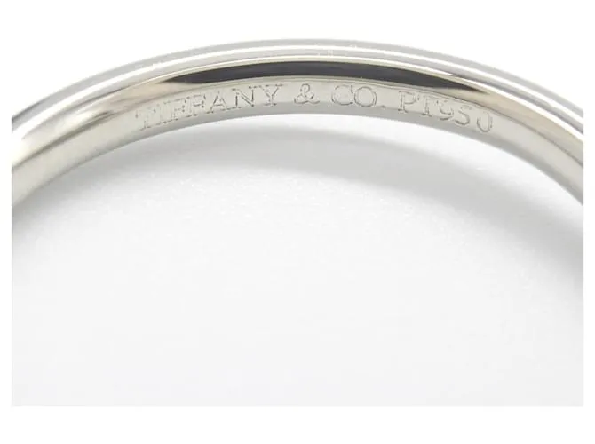 Anillo de metal de platino curvado con diamantes Tiffany & Co Plata Metálico 