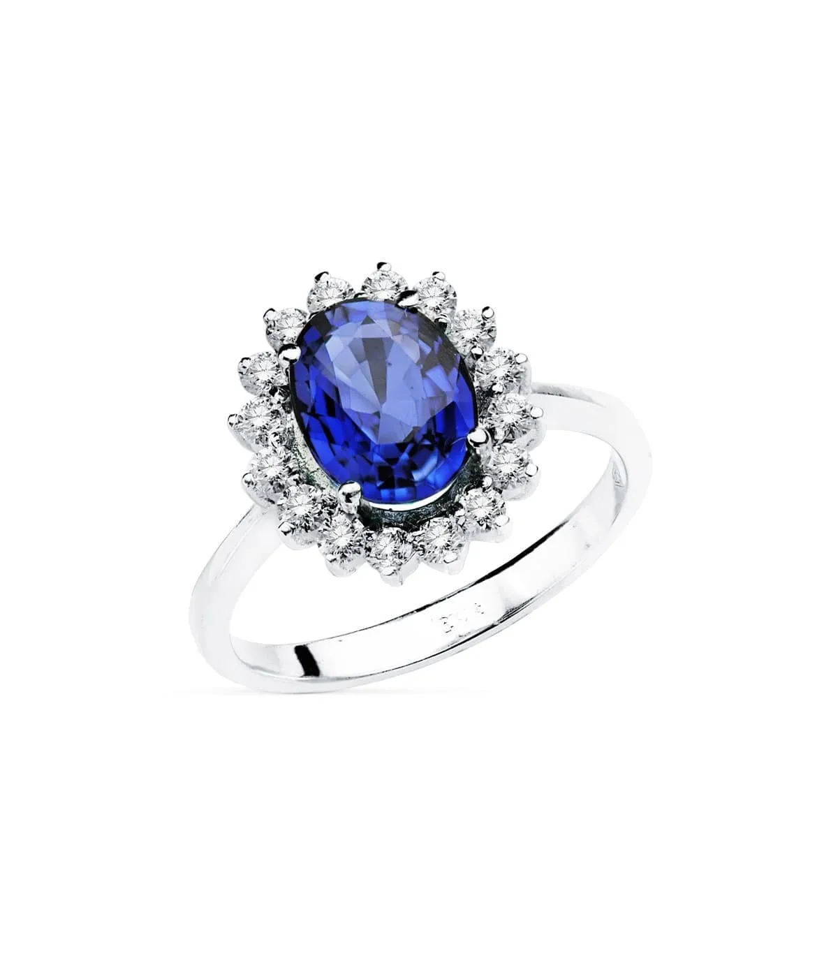 Anillo Galadriel 18K Zafiro 2.47 Q Diamantes