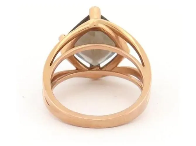 ANILLO MAUBOUSSIN FOU DE TOI 55 ANILLO ORO ROSA 18K CUARZO HUMO DIAMANTES ORO Dorado 