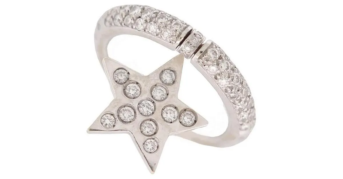 Autre Marque ANILLO COLGANTE START T 53 ORO BLANCO 18k diamantes 0.54 ANILLO DE ORO CON DIAMANTES CT Plata 