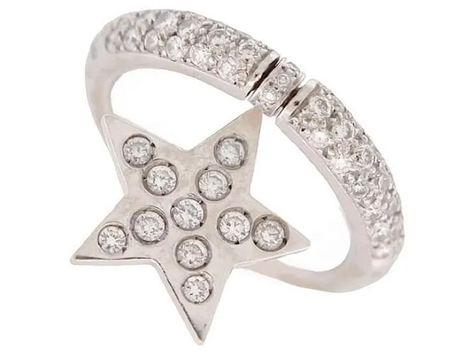 Autre Marque ANILLO COLGANTE START T 53 ORO BLANCO 18k diamantes 0.54 ANILLO DE ORO CON DIAMANTES CT Plata 