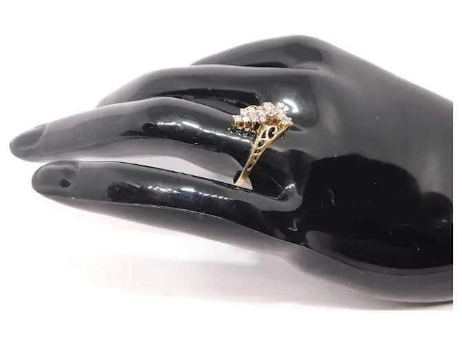 Autre Marque Anillo de diamantes en forma de marquesa en oro amarillo Dorado 