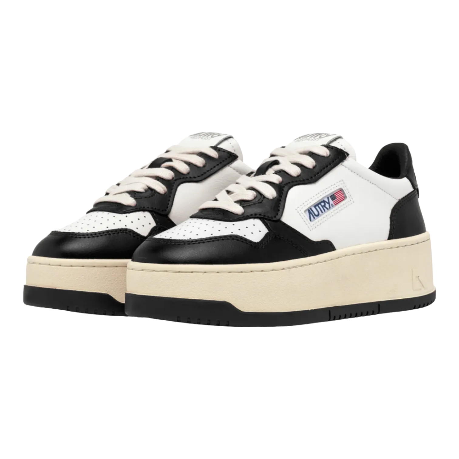 AUTRY PLATFORM LOW WHITE/BLACK FOR WOMEN PTLWWB01