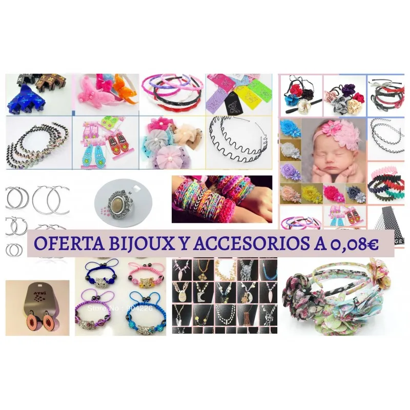 Bisuteria y  Accesorios para el cabello 0,08€u. Palet 20 MIL