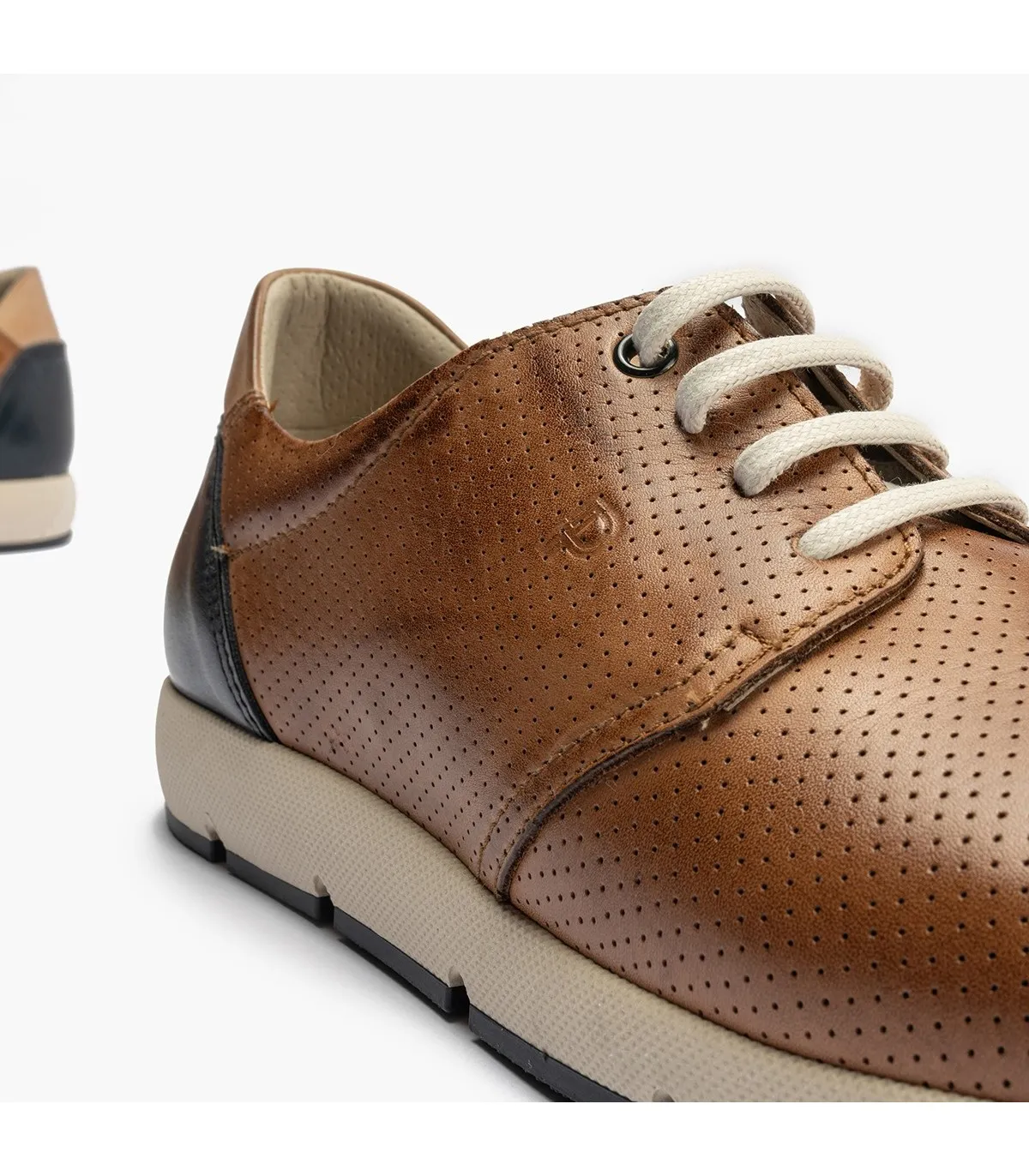 Blucher casual hombre piel cordones MARRON CLARO