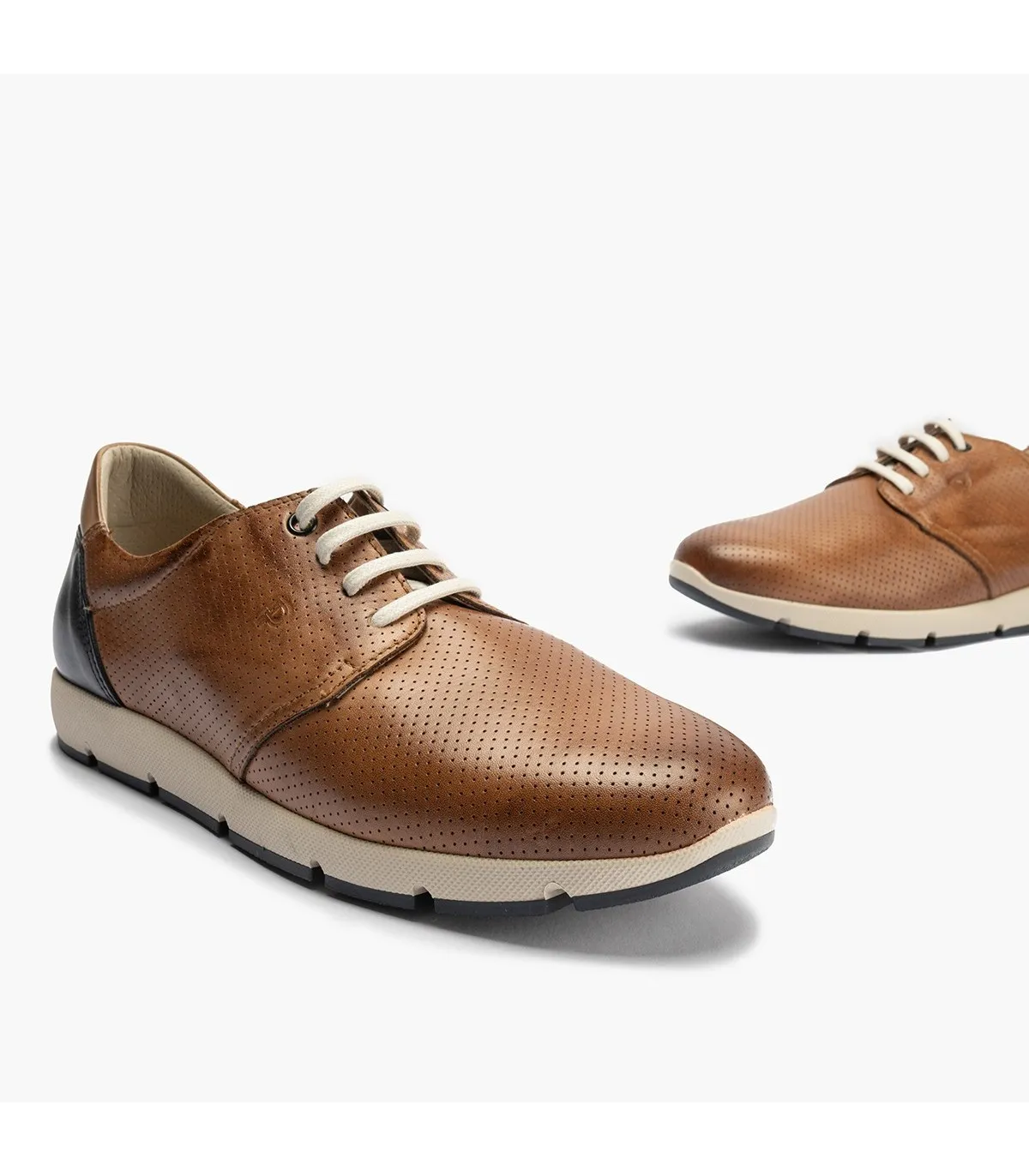 Blucher casual hombre piel cordones MARRON CLARO