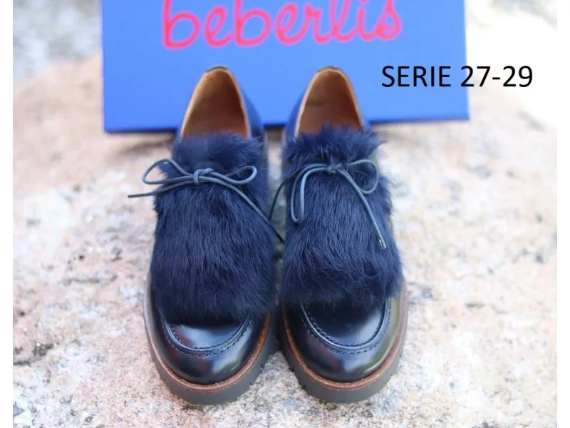 BLUCHER CON FLECO DE PELO 19849B BEBERLIS EN COLOR MARINO