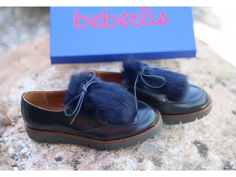 BLUCHER CON FLECO DE PELO 19849B BEBERLIS EN COLOR MARINO