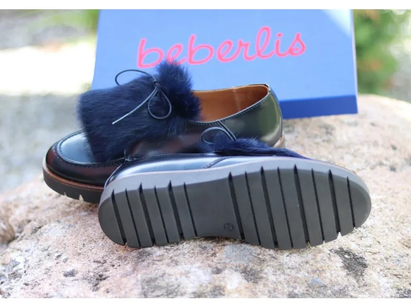 BLUCHER CON FLECO DE PELO 19849B BEBERLIS EN COLOR MARINO